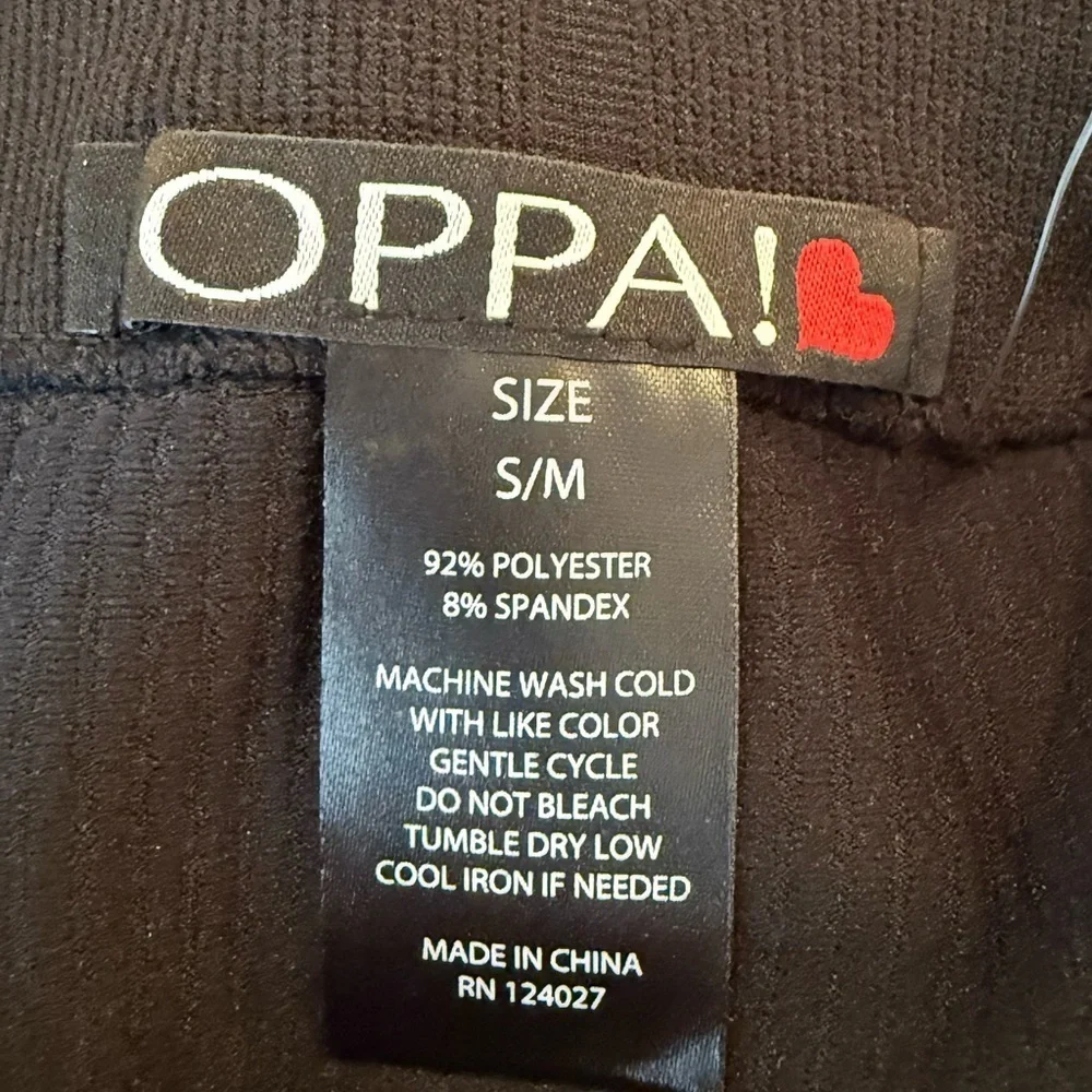 OPPAI Black Ribbed Biker Shorts | Size S/M | Stretchy Lounge Basics
